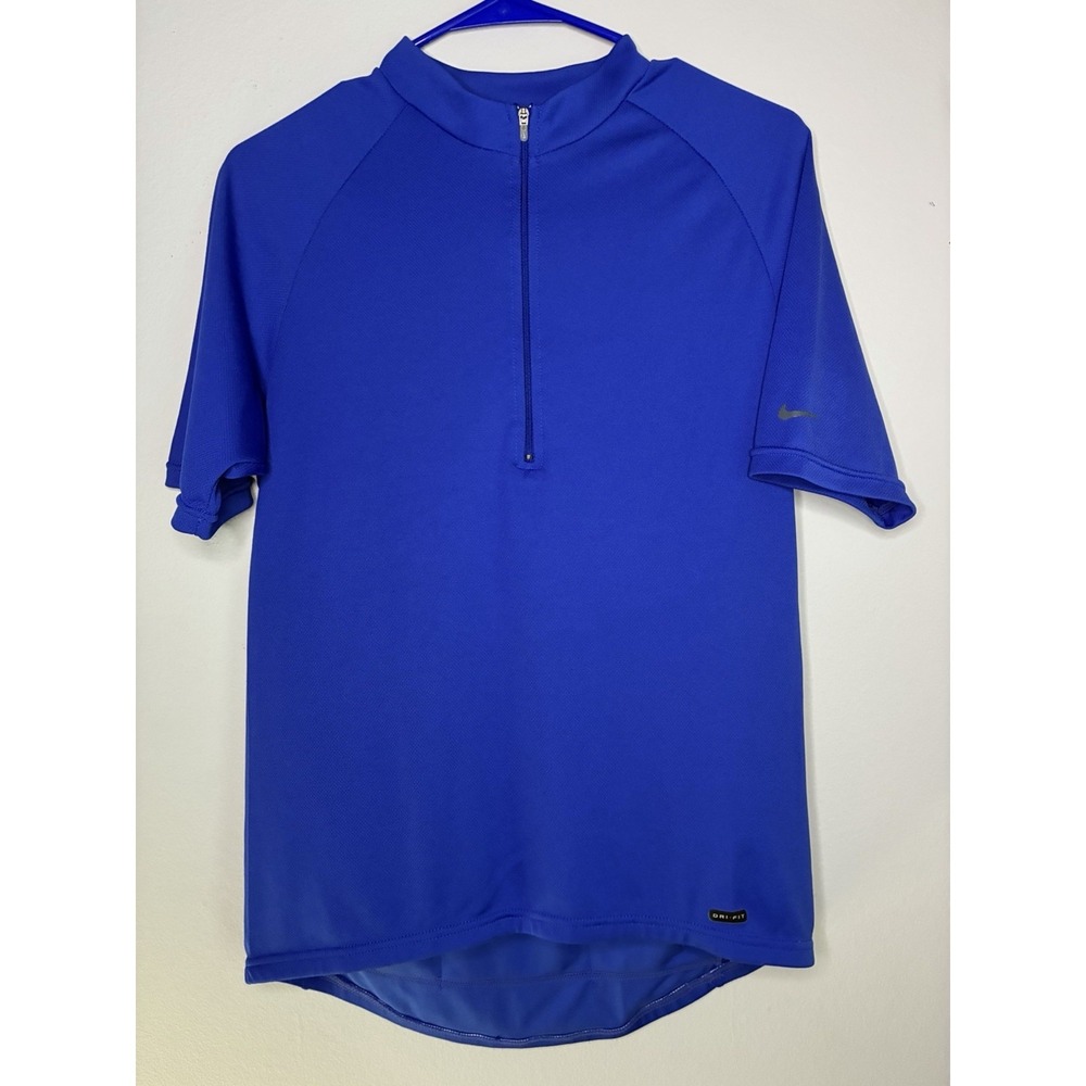 Nike Dri-FIT Blue Short Sleeve Cycling Jersey Shirt